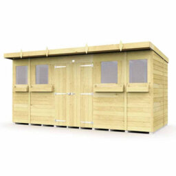 Buttercup Farm 14 X 6 Feet Pent Summer Shed - Wood - L178 X W417 X H201 Cm - thumbnail 2