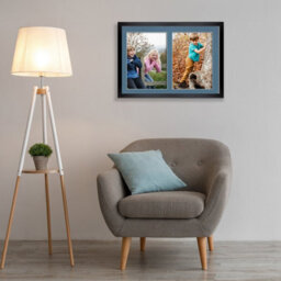 AK Frames 20X14 Black Sleek Multi Photo Frame With Pompadour Mount - Holds 2 Apertures (2X) A4 Photos - thumbnail 3