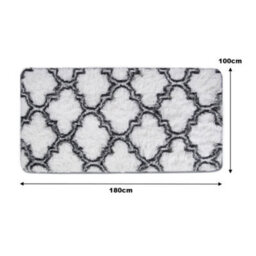 Living And Home Modern Rectangle Geometric Indoor Shag Area Rugs Plush Fluffy Carpets 100X180 Cm - thumbnail 5