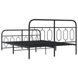 Berkfield Metal Bed Frame Without Mattress With Footboard Black 150X200Cm - thumbnail 6