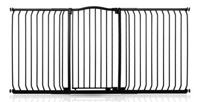 Bettacare Extra Tall Curved Top Dog Gate, 188Cm - 197Cm, Matt Black, Extra Tall 100Cm In Height, Pressure Fit Pet Gate - image 1