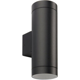 2 Pack Up & Down Twin Outdoor Wall Light - 2 X 7W Gu10 Led - Textured Black - thumbnail 4