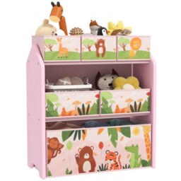 Aiyaplay Kids Toy Storage Unit With 6 Storage Boxes For Playroom, Pink - thumbnail 2