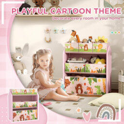 Aiyaplay Kids Toy Storage Unit With 6 Storage Boxes For Playroom, Pink - thumbnail 8