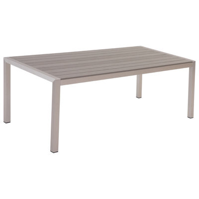Beliani Garden Dining Table Vernio 180 Cm 90 Cm Metal Grey - image 1
