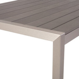 Beliani Garden Dining Table Vernio 180 Cm 90 Cm Metal Grey - thumbnail 4