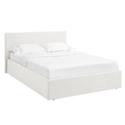 Teddy Boucle 4Ft6 Double Gas Lift Up Ottoman Storage Bedframe (H: 88.5Cm X W: 153Cm X L: 203Cm) (White) - thumbnail 4