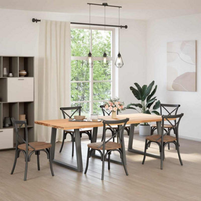 Berkfield Modern Dining Table Legs V-Shape 3 Pcs Anthracite 100X(72-73.3) Cm Steel