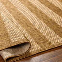 Livabliss Pismo Beach-Modern Brown Tan Yellow Striped In- & Outdoor Jute-Look Rug 200 X 275 Cm Easy Care, Non Shedding - thumbnail 4