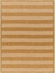 Livabliss Pismo Beach-Modern Brown Tan Yellow Striped In- & Outdoor Jute-Look Rug 200 X 275 Cm Easy Care, Non Shedding - thumbnail 1