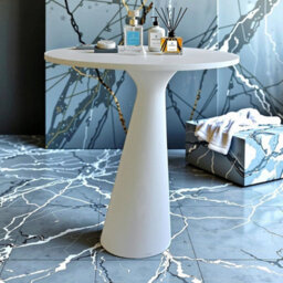 Fino Stone Conico White Solid Stone Contemporary Bathroom Table 700mm - thumbnail 1