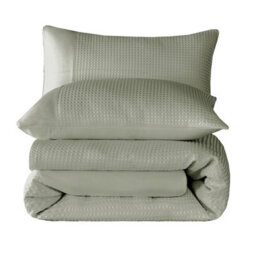 Velosso Sage Waffle Weave Duvet Cover And Pillowcase Set Double