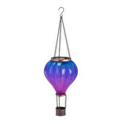 Smart Solar Twilight Metal & Plastic Solar-Powered Outdoor Integrated Led Medium Balloon Hanging Lantern - thumbnail 4