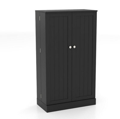 Costway 104Cm Tall Pantry Cabinet Freestanding Kitchen Buffet Cupboard With Doors-Black