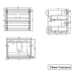 Sundaze 600mm Wall Hung 2 Drawer Vanity Unit Basin Storage Bathroom Furniture Gloss Grey - thumbnail 4