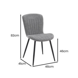 Fwstyle Monaco Grey Sintered Stone 5 Piece Dining Table Set With 4 Grey Waterfall Clamshell Dining Chairs - thumbnail 5