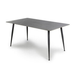 Fwstyle Monaco Grey Sintered Stone 5 Piece Dining Table Set With 4 Grey Waterfall Clamshell Dining Chairs - thumbnail 2