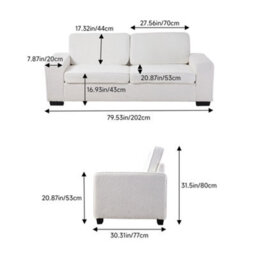 Darphe Teddy Fleece Upholstered Loveseat Sofa - thumbnail 4