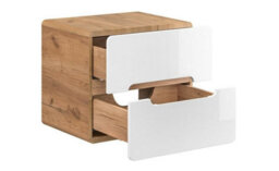 Impact Furniture Wall Hung Vanity Unit 600mm Countertop Bathroom Sink Cabinet With Drawers Handleless White Gloss Oak Arub - thumbnail 4