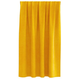 Berkfield Blackout Curtains With Top Tape 2 Pcs Mustard Yellow Velvet - thumbnail 3