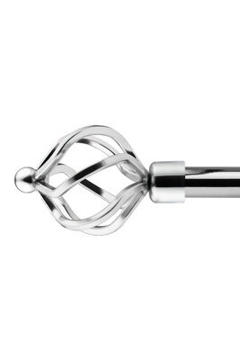 Unknown 16-19mm Cage Extendable Eyelet Metal Curtain Pole Set Chrome 160-300Cm - image 1