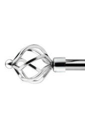 Unknown 16-19mm Cage Extendable Eyelet Metal Curtain Pole Set Chrome 160-300Cm - thumbnail 1