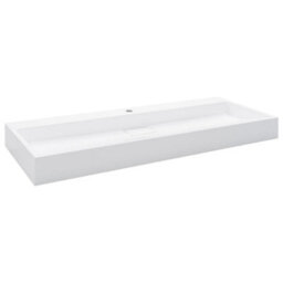 Berkfield Chic Wash Basin 120X46X11 Cm Mineral Cast/marble Cast White - thumbnail 1