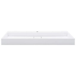 Berkfield Chic Wash Basin 120X46X11 Cm Mineral Cast/marble Cast White - thumbnail 3