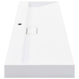Berkfield Chic Wash Basin 120X46X11 Cm Mineral Cast/marble Cast White - thumbnail 5