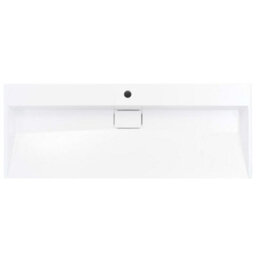 Berkfield Chic Wash Basin 120X46X11 Cm Mineral Cast/marble Cast White - thumbnail 4