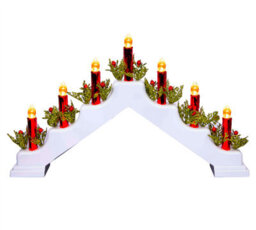 Shatchi Battery Operated Plastic White Candle Bridge - H30Xw50Xd6.5Cm
