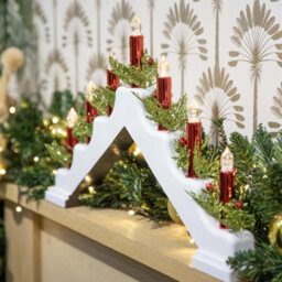 Shatchi Battery Operated Plastic White Candle Bridge - H30Xw50Xd6.5Cm - thumbnail 3