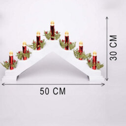 Shatchi Battery Operated Plastic White Candle Bridge - H30Xw50Xd6.5Cm - thumbnail 5