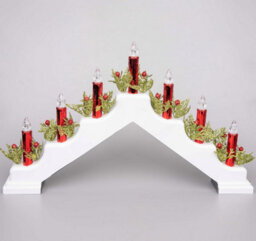 Shatchi Battery Operated Plastic White Candle Bridge - H30Xw50Xd6.5Cm - thumbnail 9