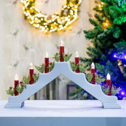 Shatchi Battery Operated Plastic White Candle Bridge - H30Xw50Xd6.5Cm - thumbnail 8