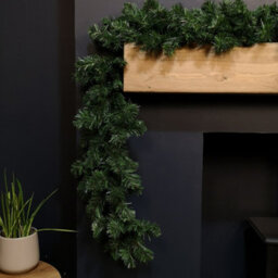 Samuel Alexander 270Cm (9Ft) Indoor Plain Green Colorado Christmas Garland - thumbnail 4