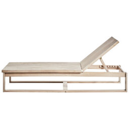 Beliani Set Of 2 Sun Loungers With Cushions Azzanello Acacia Wood Off-White - thumbnail 7