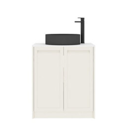 Royal Bathrooms Royal Bathroom Elmore 700mm Classic White Freestanding Bathroom Vanity Unit 2 Door Plain White Worktop With Art Round Basin - thumbnail 7