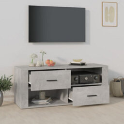 Berkfield Classic Tv Cabinet Concrete Grey 100X35X40 Cm Engineered Wood - thumbnail 3