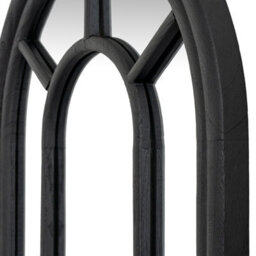 Wyld Haus Slim Tall Black Wood Arched Panel Window Mirror - thumbnail 3