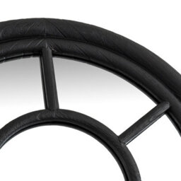Wyld Haus Slim Tall Black Wood Arched Panel Window Mirror - thumbnail 4