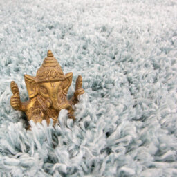 Loomed Duck Egg Blue Thick Soft Shaggy Area Rug 80X150Cm - thumbnail 6