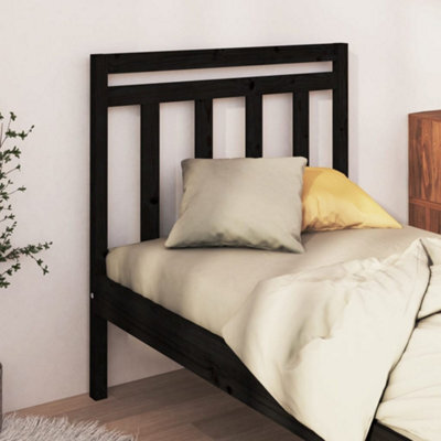 Berkfield Bed Headboard Black 95X4X100 Cm Solid Wood Pine - image 1