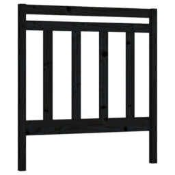 Berkfield Bed Headboard Black 95X4X100 Cm Solid Wood Pine - thumbnail 2