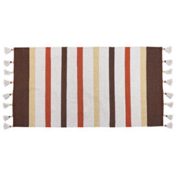 Beliani Rug Hisarli Brown 80 X 150 Cm Cotton