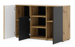 Arte Modern Auris Sideboard Cabinet In Oak Artisan W1350mm X H820mm X D420mm - thumbnail 2