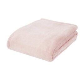 Catherine Lansfield Raschel Velvet Touch 130X170Cm Blanket Throw Blush Pink - thumbnail 2