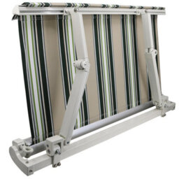 Sundaze Garden Manual Retractable Awning Patio Canopy Sun Shade Shelter Angle Adjustable 4.5X3M Multi-Stripe - thumbnail 2