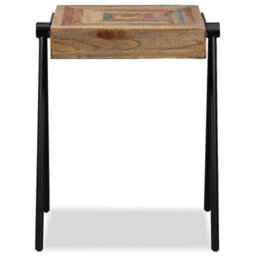 Berkfield Industrial Side Table Solid Reclaimed Teak - thumbnail 4