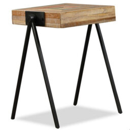 Berkfield Industrial Side Table Solid Reclaimed Teak - thumbnail 1